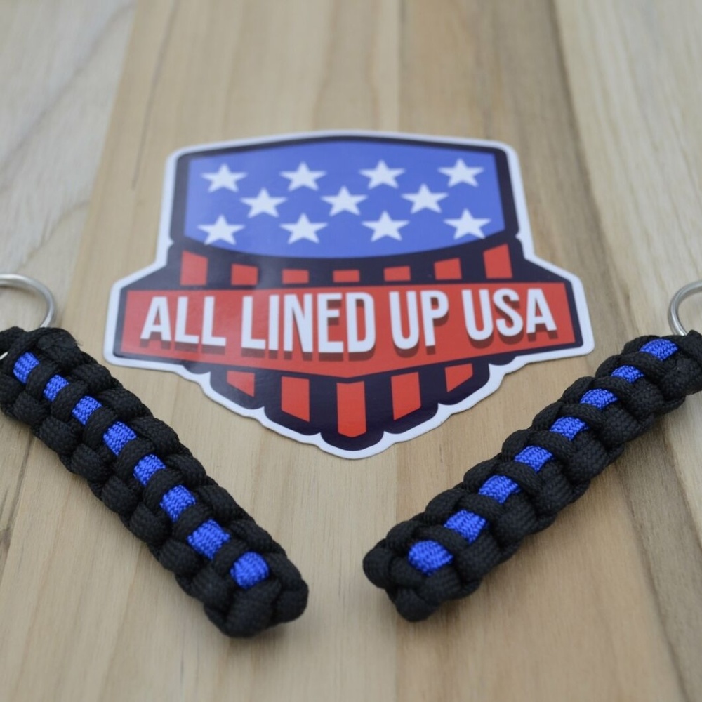 Thin Blue Line Paracord Keychain